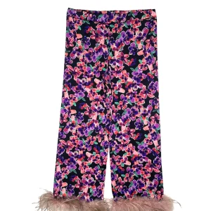 Print Plumes Pants Flowers