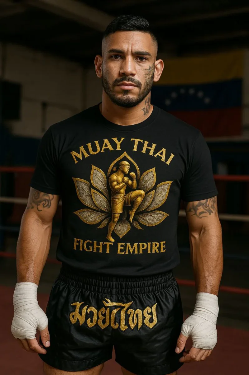 T-shirt noir – Nak Muay Lotus Édition