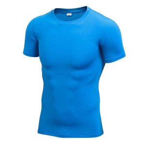 Men's Stretchable Short-Sleeve Workout Compression T-Shirt
