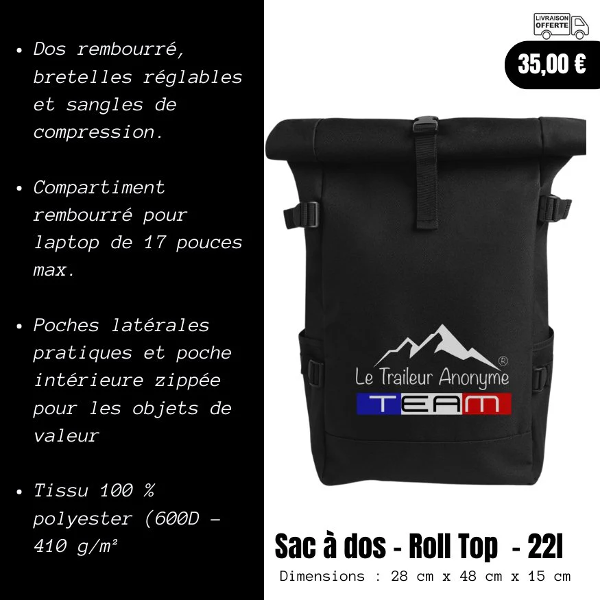 Sac à dos roll top - Team LTA