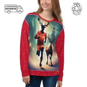 Sweat-Shirt  - Christmas Run - Red - Unisexe