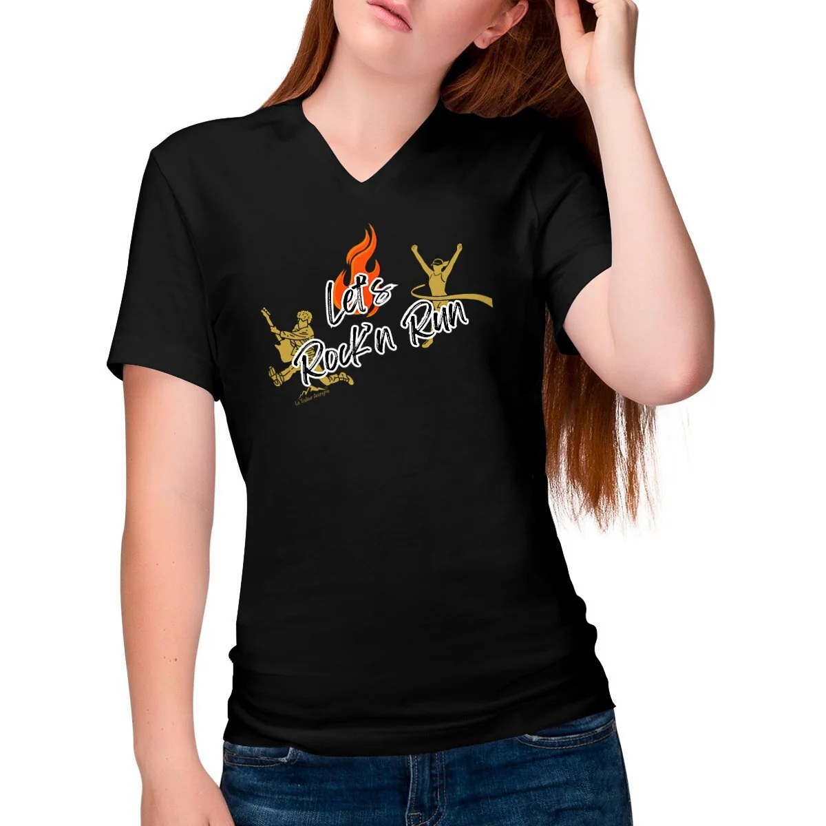 T-Shirt Bio Col V - Femme - Collection Rock – Image 2