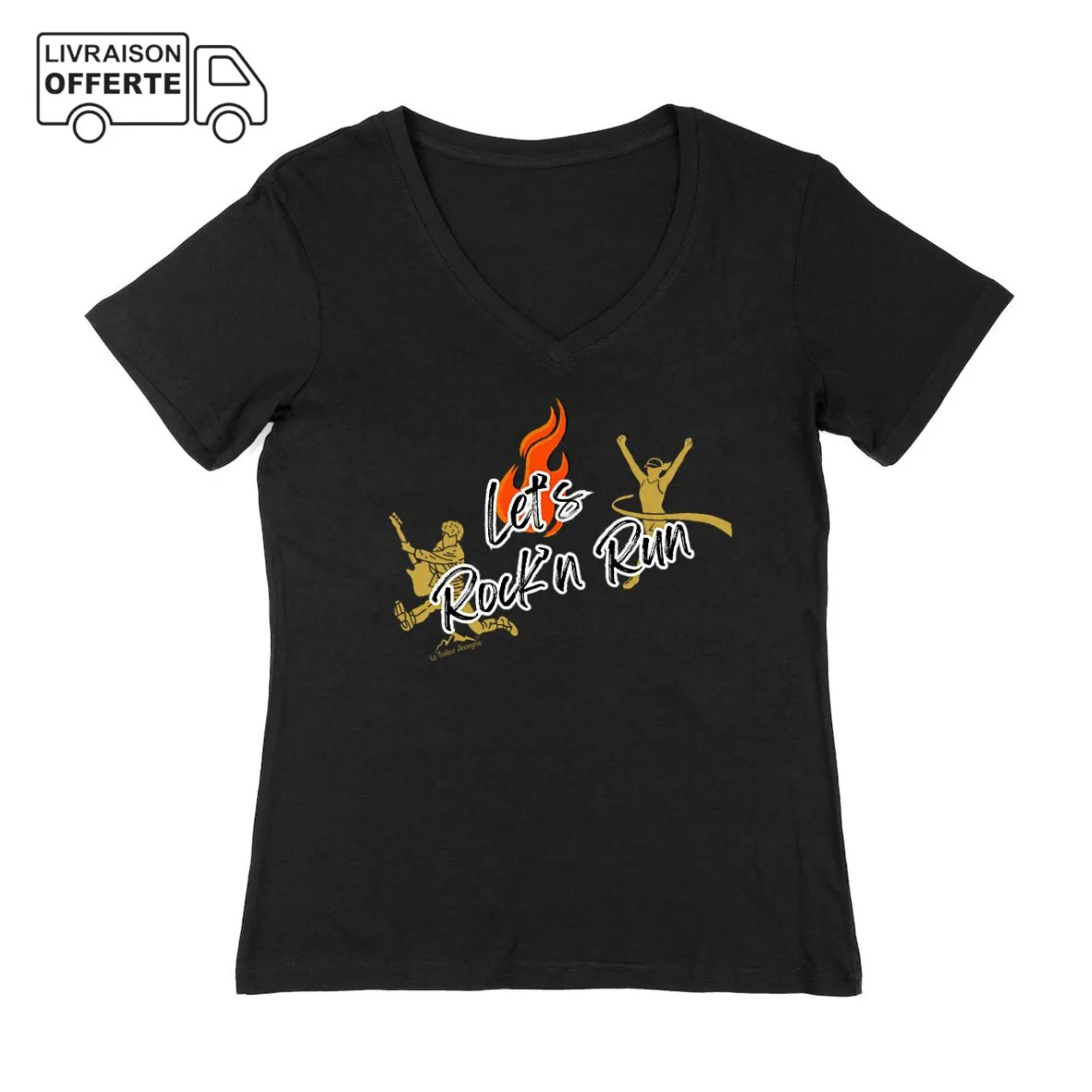 T-Shirt Bio Col V - Femme - Collection Rock