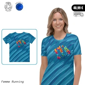 T-Shirt Running Femme - Graphix Blue