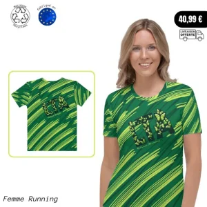 T-Shirt Running Femme - Graphix Green