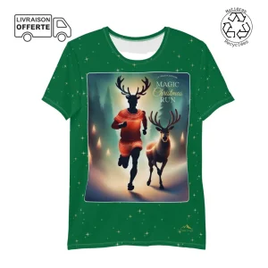 T-Shirt Running - Homme - Christmas Run - Green