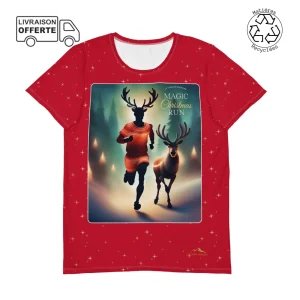 T-Shirt Running- Homme - Christmas Run - Red